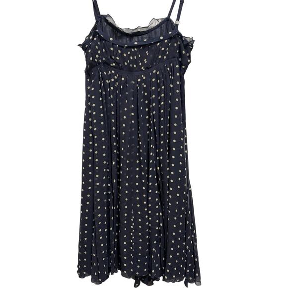 Y2K Vision Apparel Silk Polkadot Pleated Baby Doll Retro Mini Dress Size 6 - Picture 3 of 8